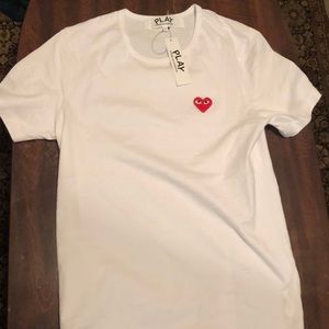 Comme Des Garçon Play classic White T-shirt. Sz L